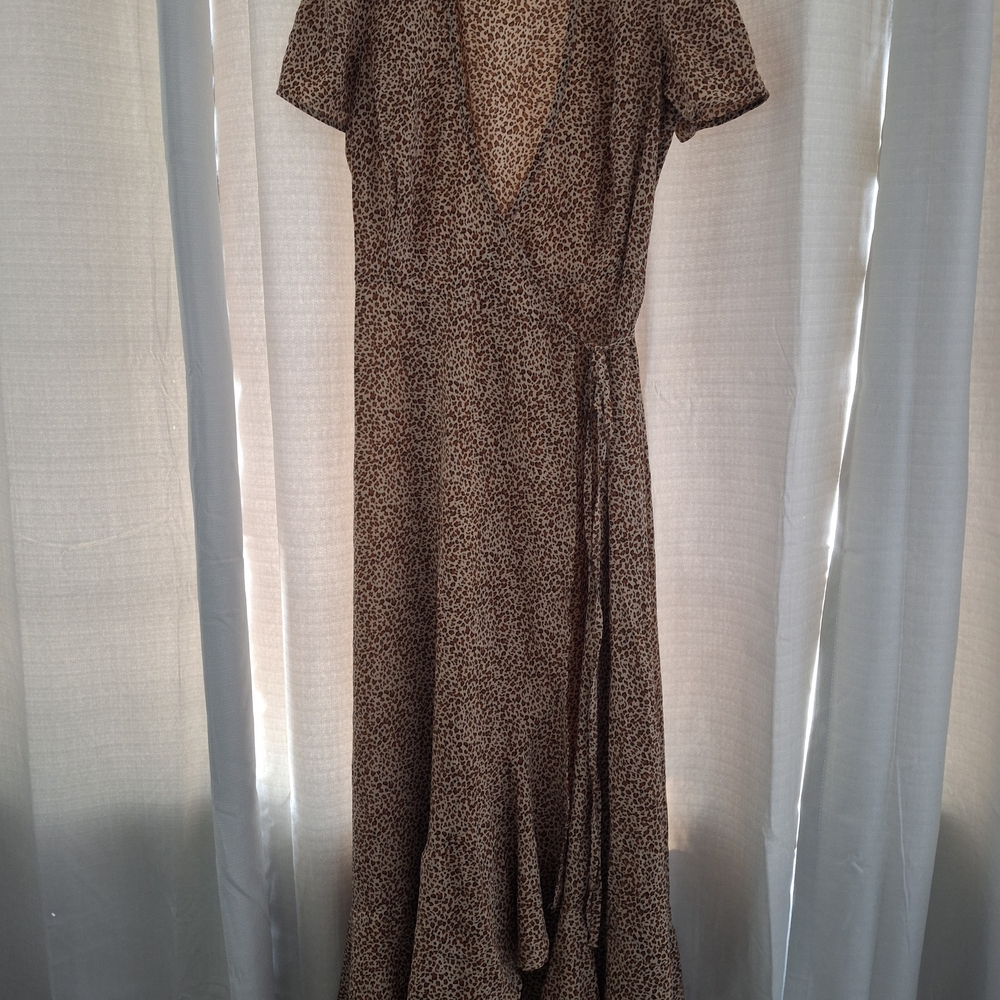 SHEIN Brown Flutter Sleeve Maxi Dress for Wedding Guest